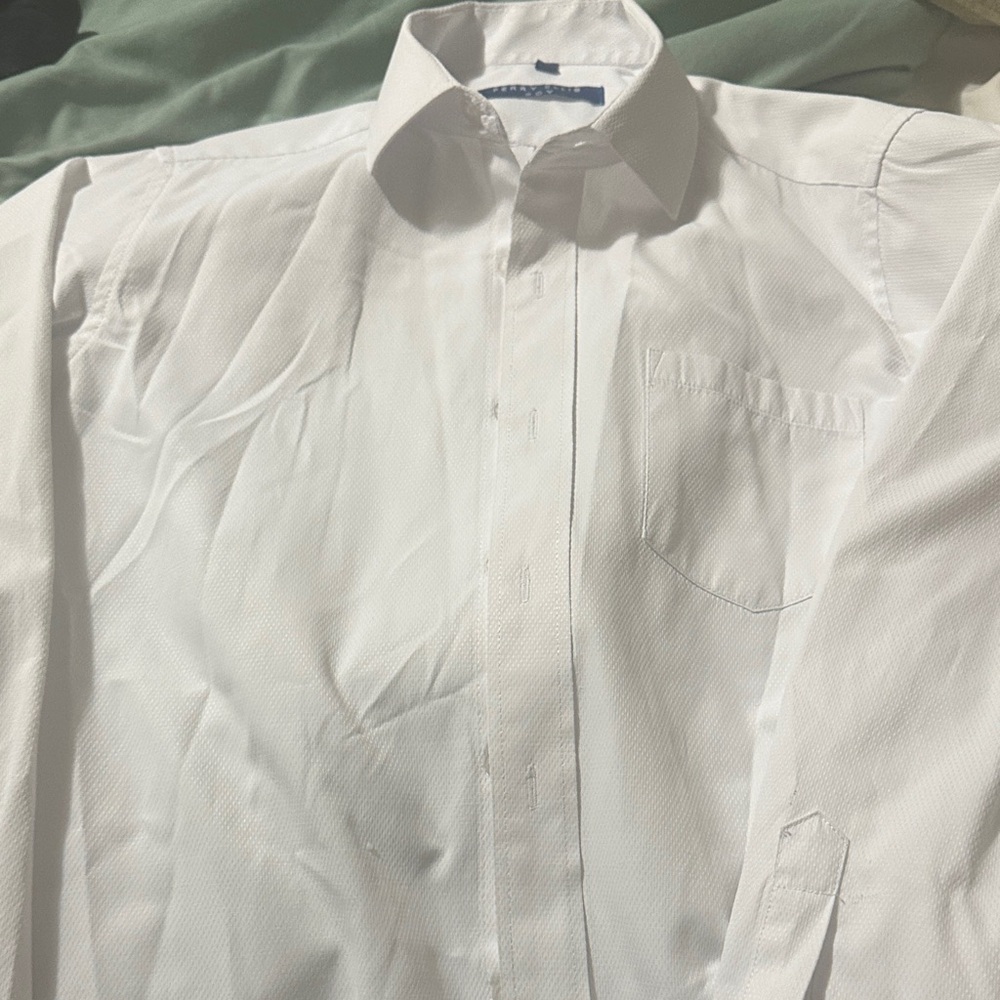 Perry Ellis Classic White Dress Shirt Boys